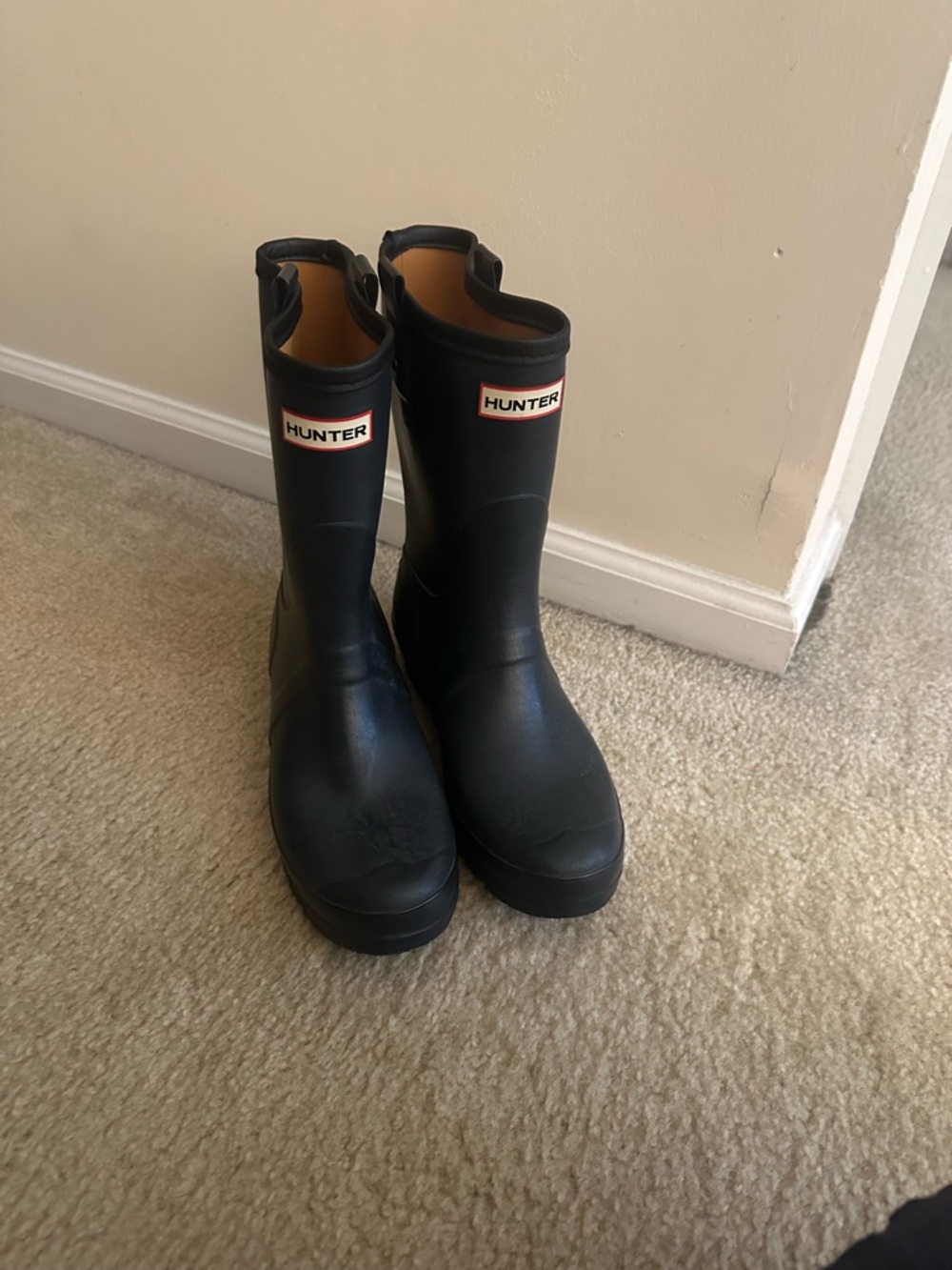 Hunter Matte Black Mid-Calf Rubber Boots